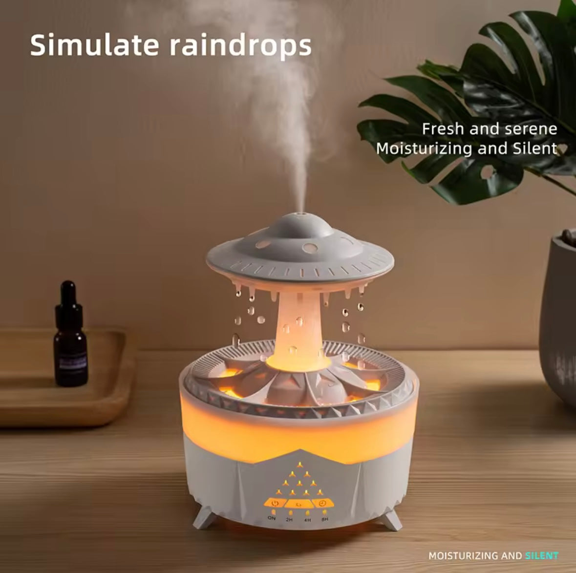 Aroma Air Humidifier Mini Usb Remote Control Raindrop Colorful Light Aromatherapy Room Rain Cloud Aroma Oil  Diffuser
