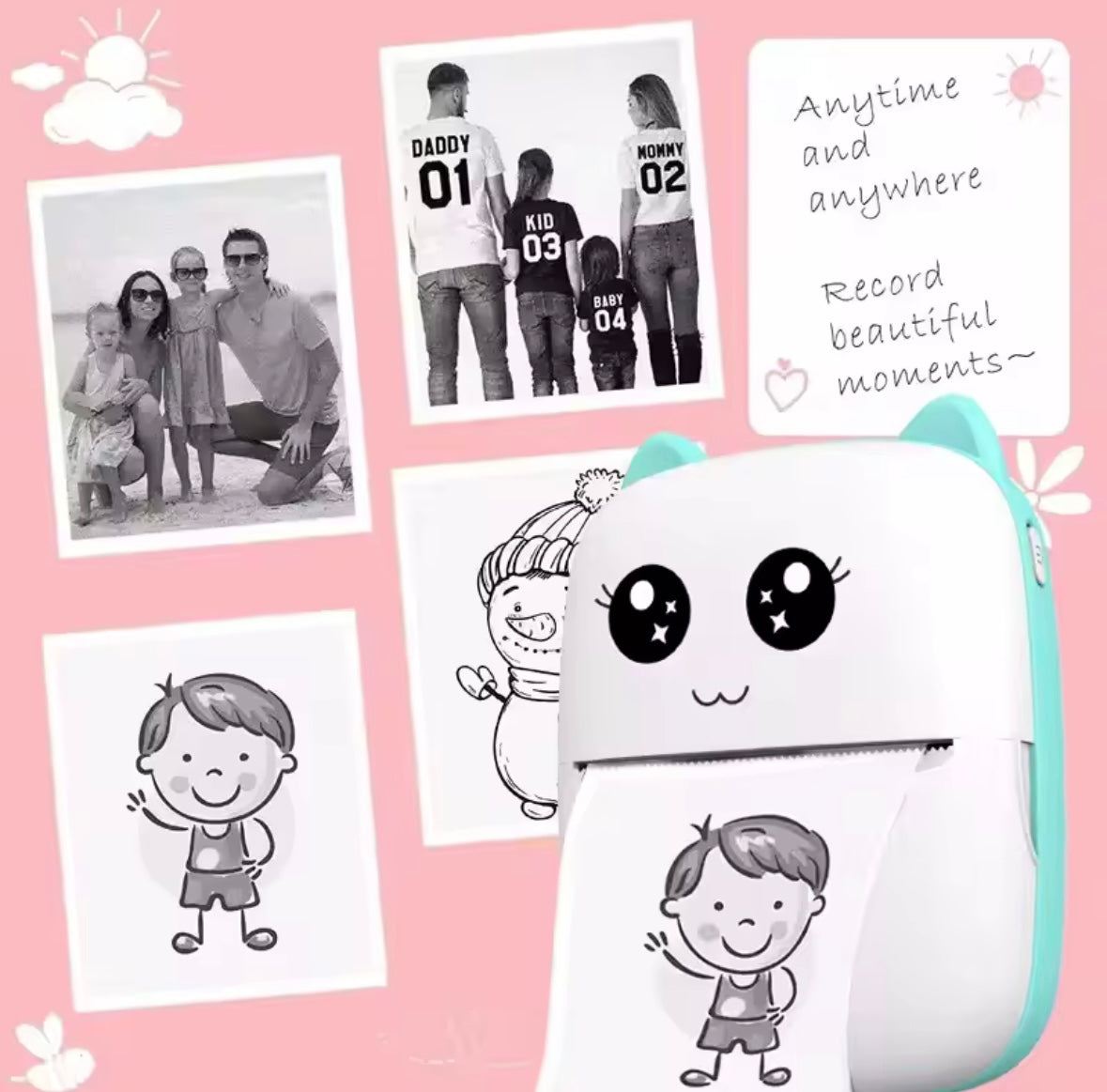 Portable thermal printer mini cat