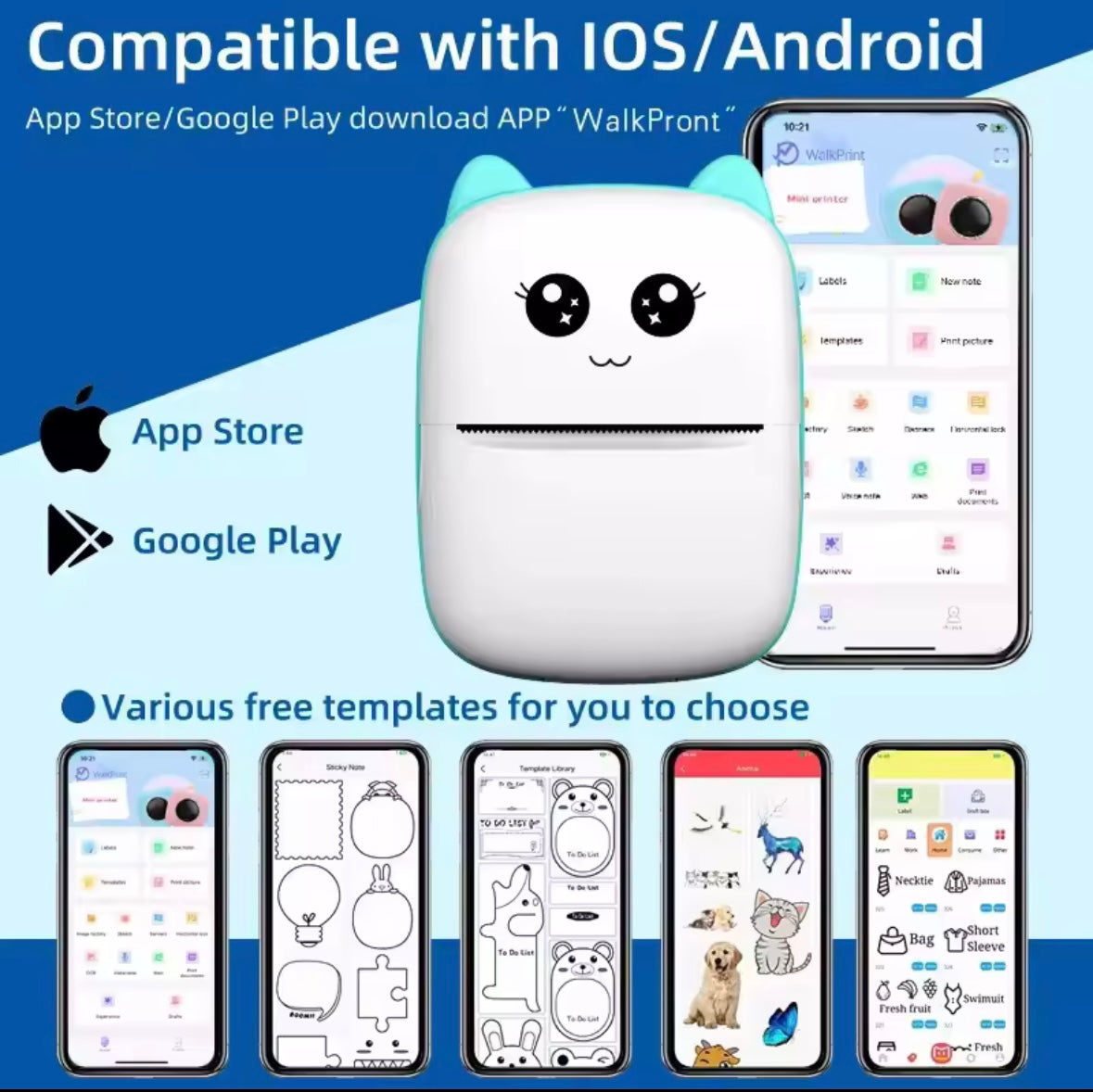 Portable thermal printer mini cat