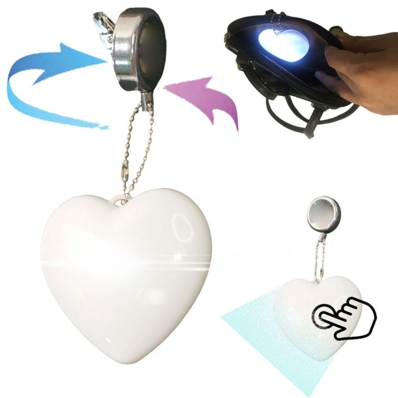 Heart LED Light Handbag Lamp Automatic Motion Activated Purse Heart Shaped Light for Women Bah Purse Charm